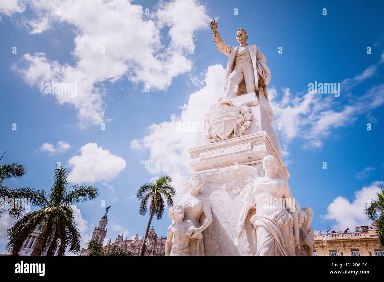 Statue von José Martí, Parque Central. La Habana - La Havanna, Kuba, Lateinamerika und die Karibik Stockfoto