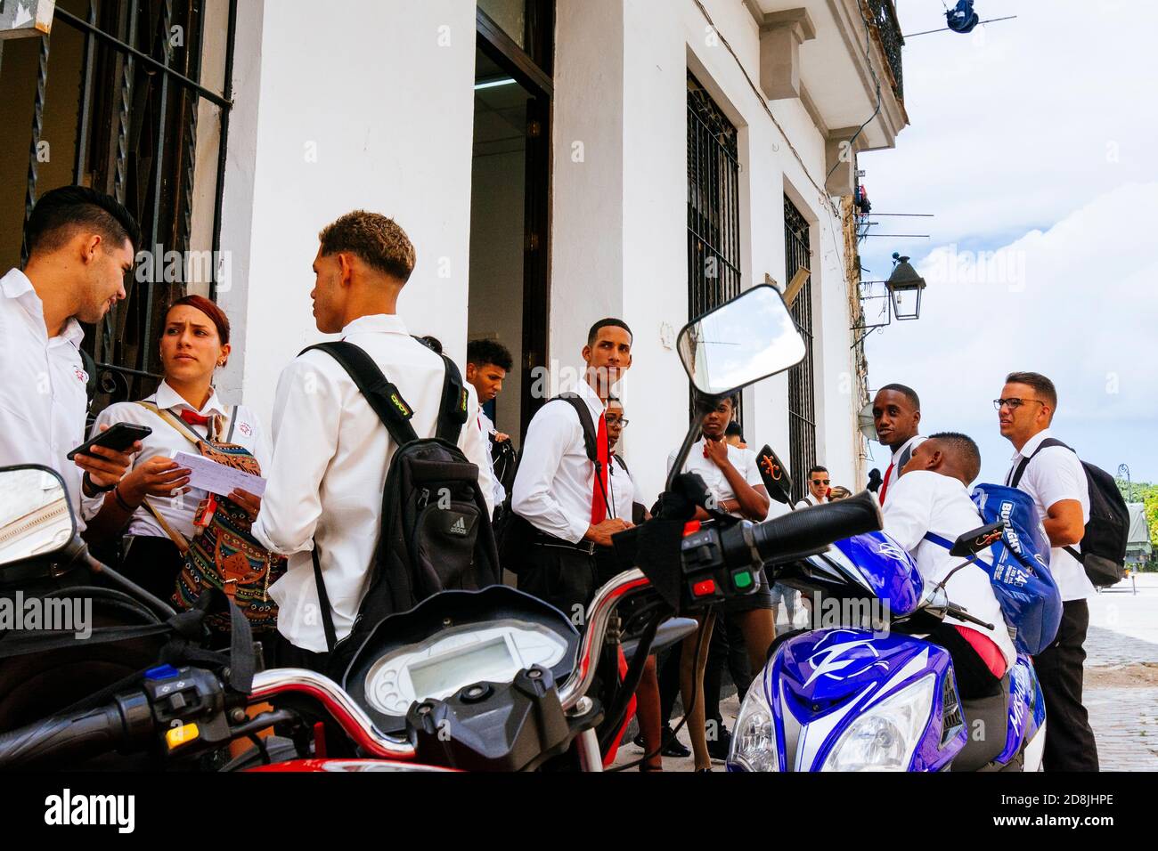 Gymnasiasten aus der Klasse. La Habana - La Havanna, Kuba, Lateinamerika und die Karibik Stockfoto