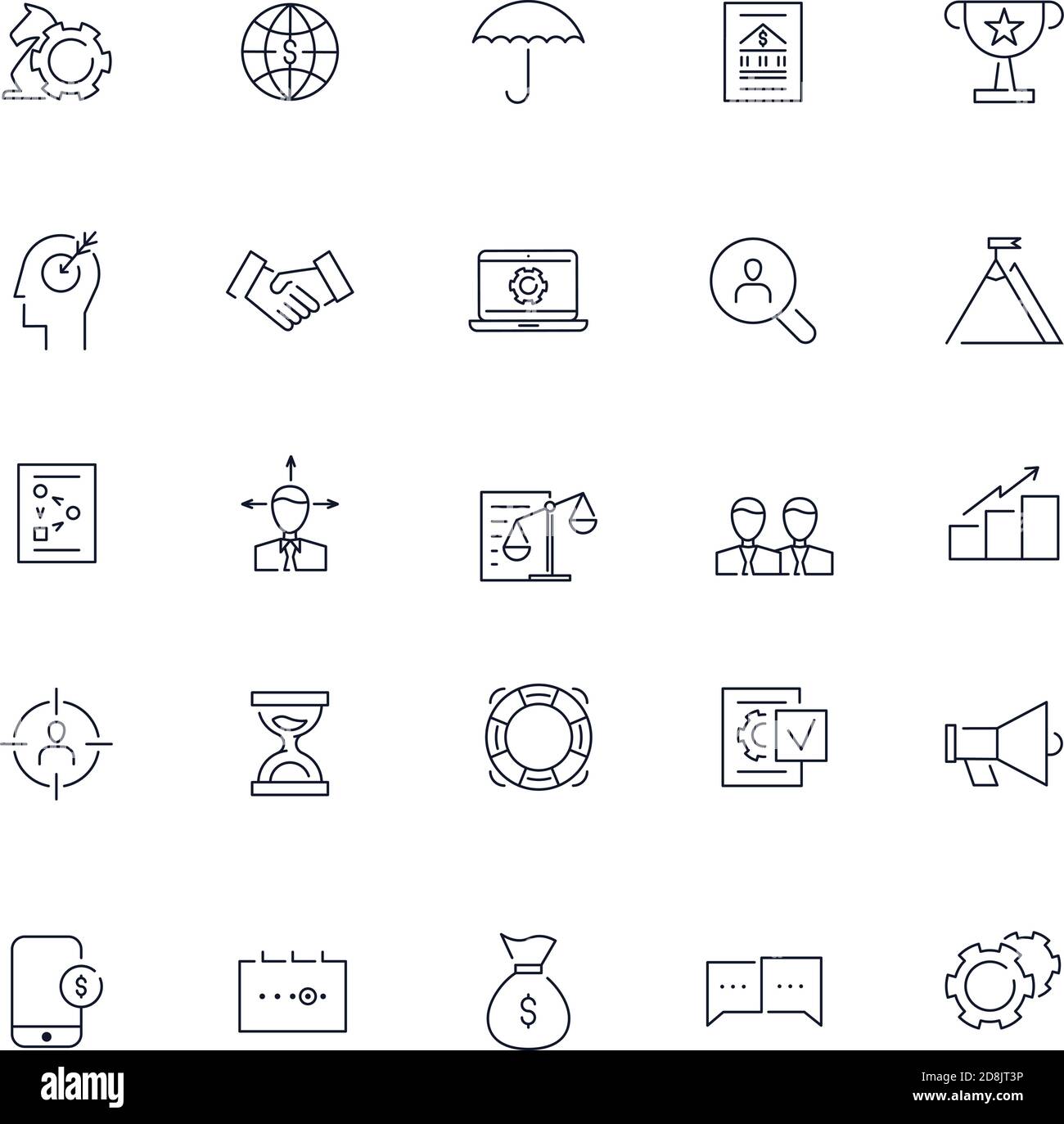 Liniensymbole eingestellt. Business-Paket. Vektorgrafik Stock Vektor