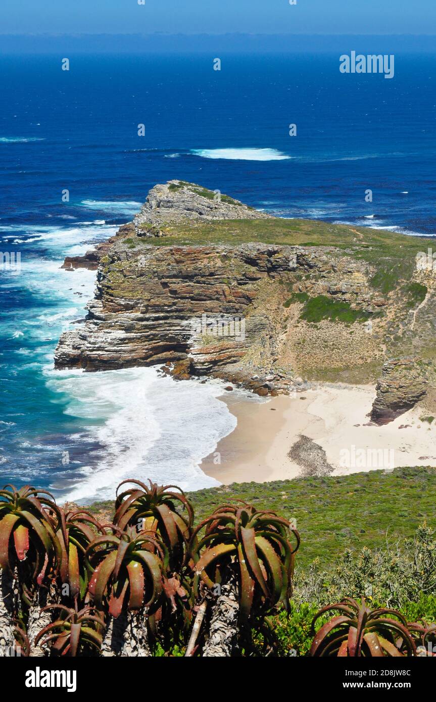Kap der Guten Hoffnung und Dias Strand, Kap Halbinsel, Südafrika Stockfoto