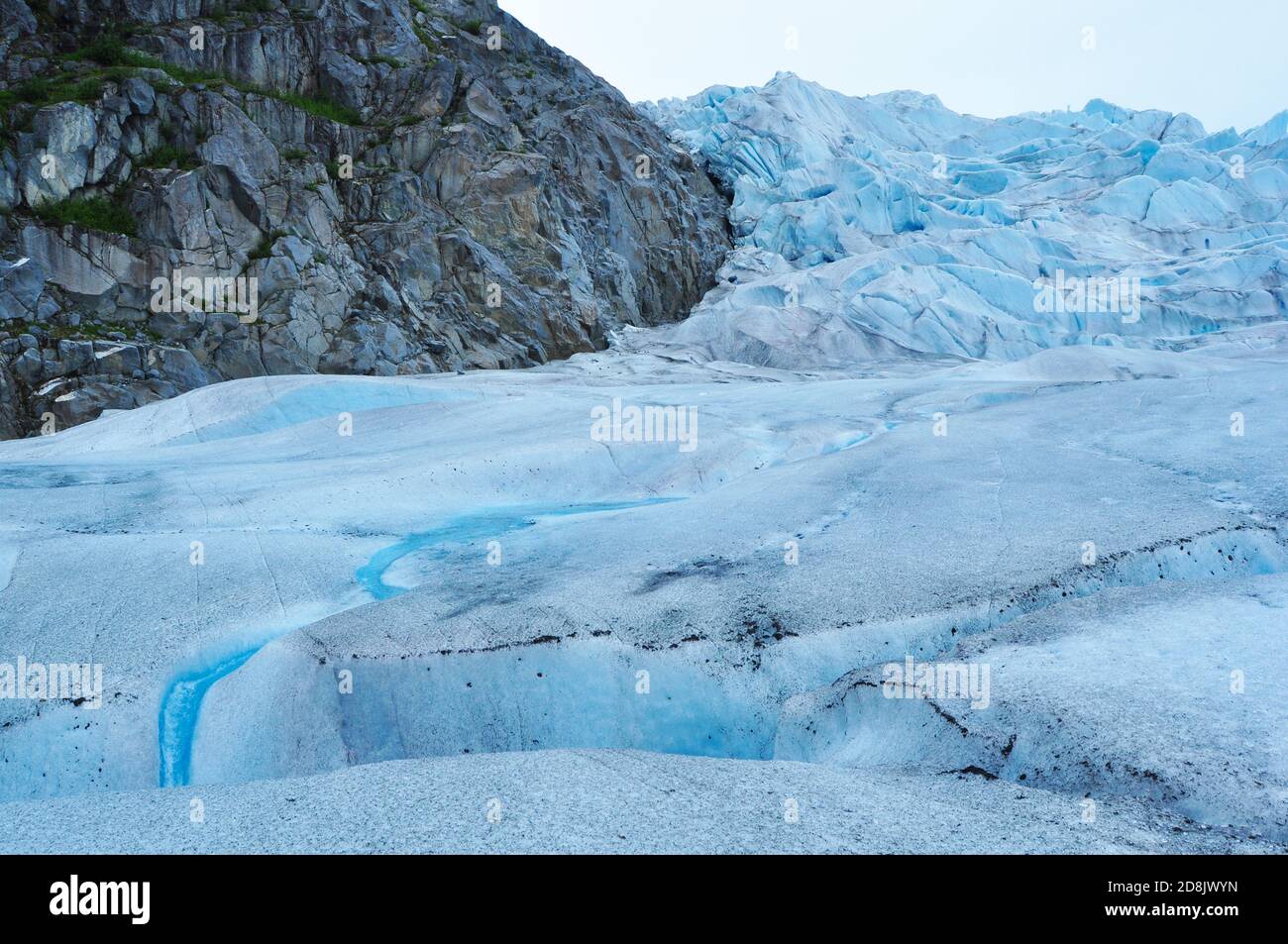 Permafrostschmelze, Oberfläche eines Gletschers, Mendenhall Glacier, Alaska Stockfoto