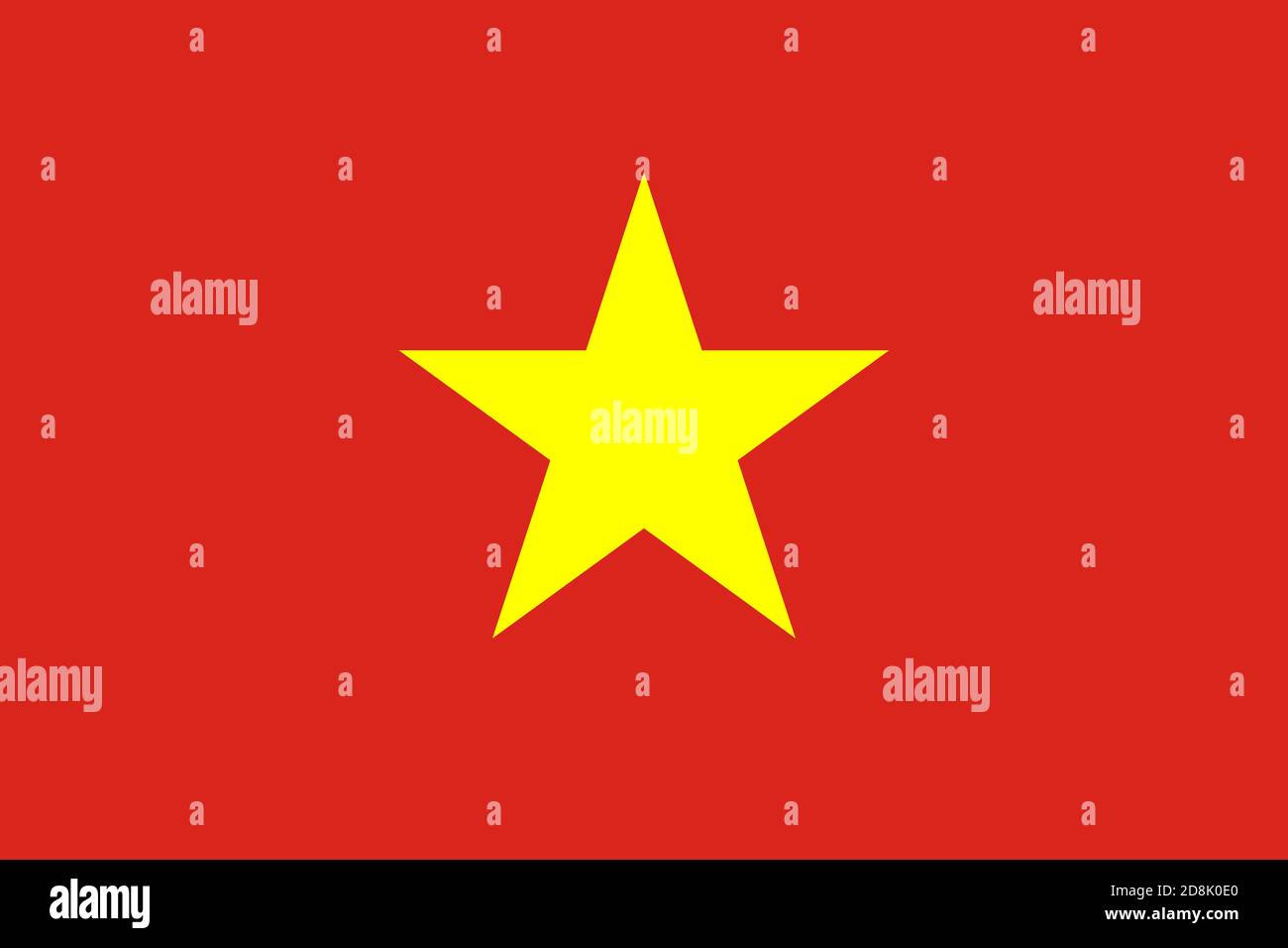 Offizielle große flache Flagge von Vietnam Horizontal Stockfoto