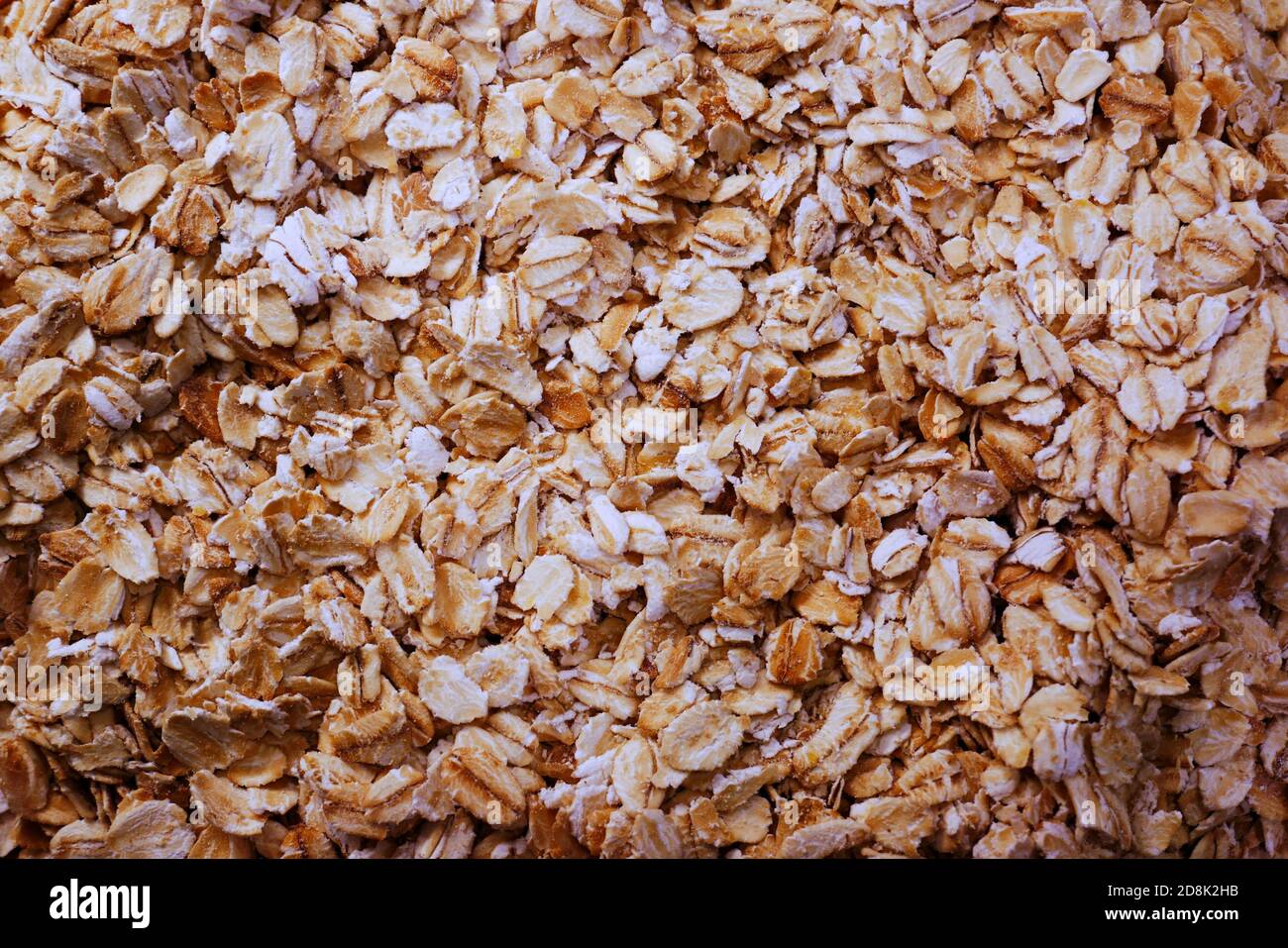 Das Bild zeigt eine Nahaufnahme von Hafer von oben, sonst ist nichts zu sehen Stockfoto