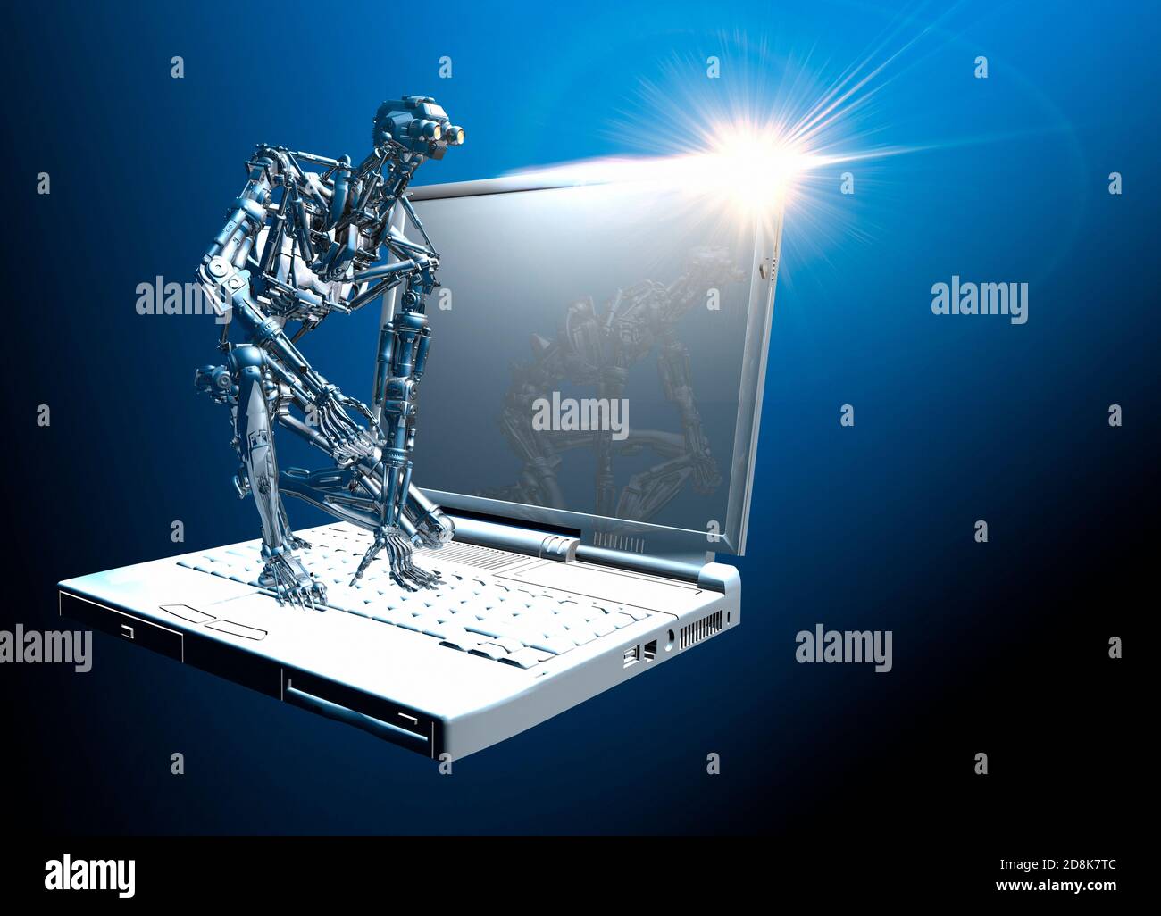 KI (künstliche Intelligenz) Cyber-Sicherheit, konzeptionelle Illustration. Stockfoto