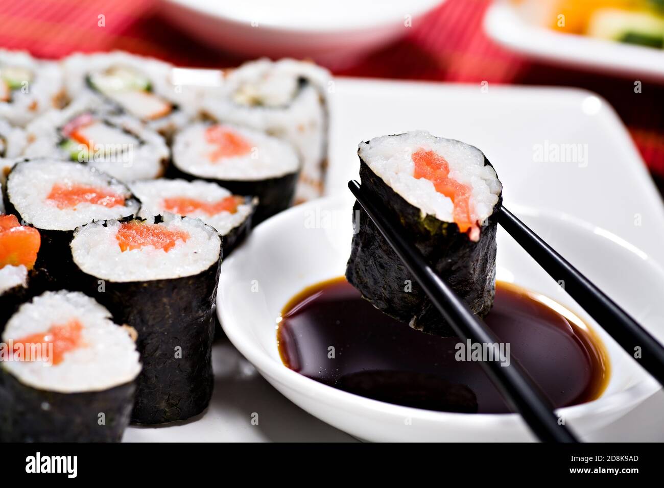 Nahaufnahme von Sushi Stockfoto