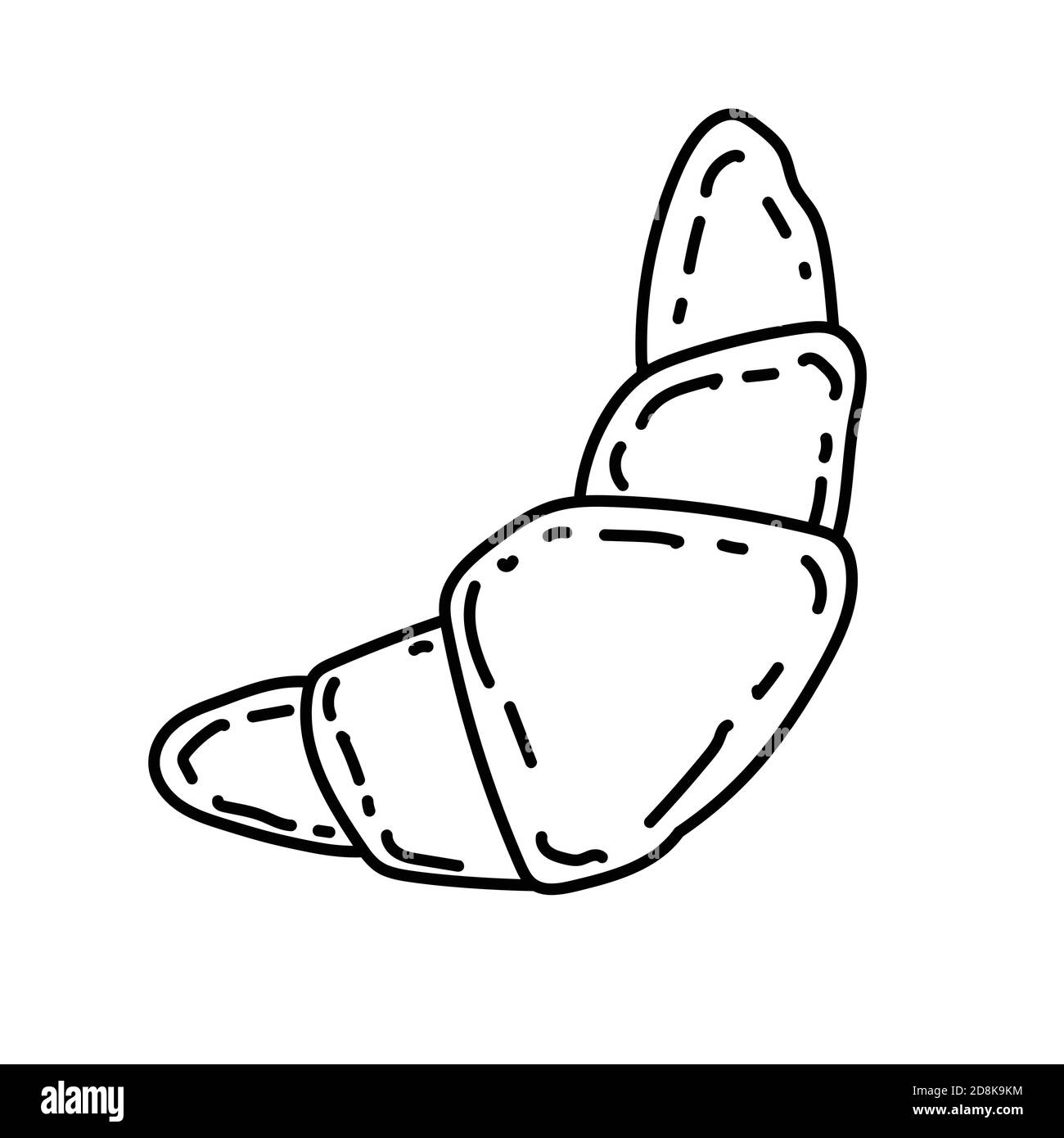 Symbol Für Croissants. Doodle Hand gezeichnet oder Black Outline Icon Stil Stock Vektor