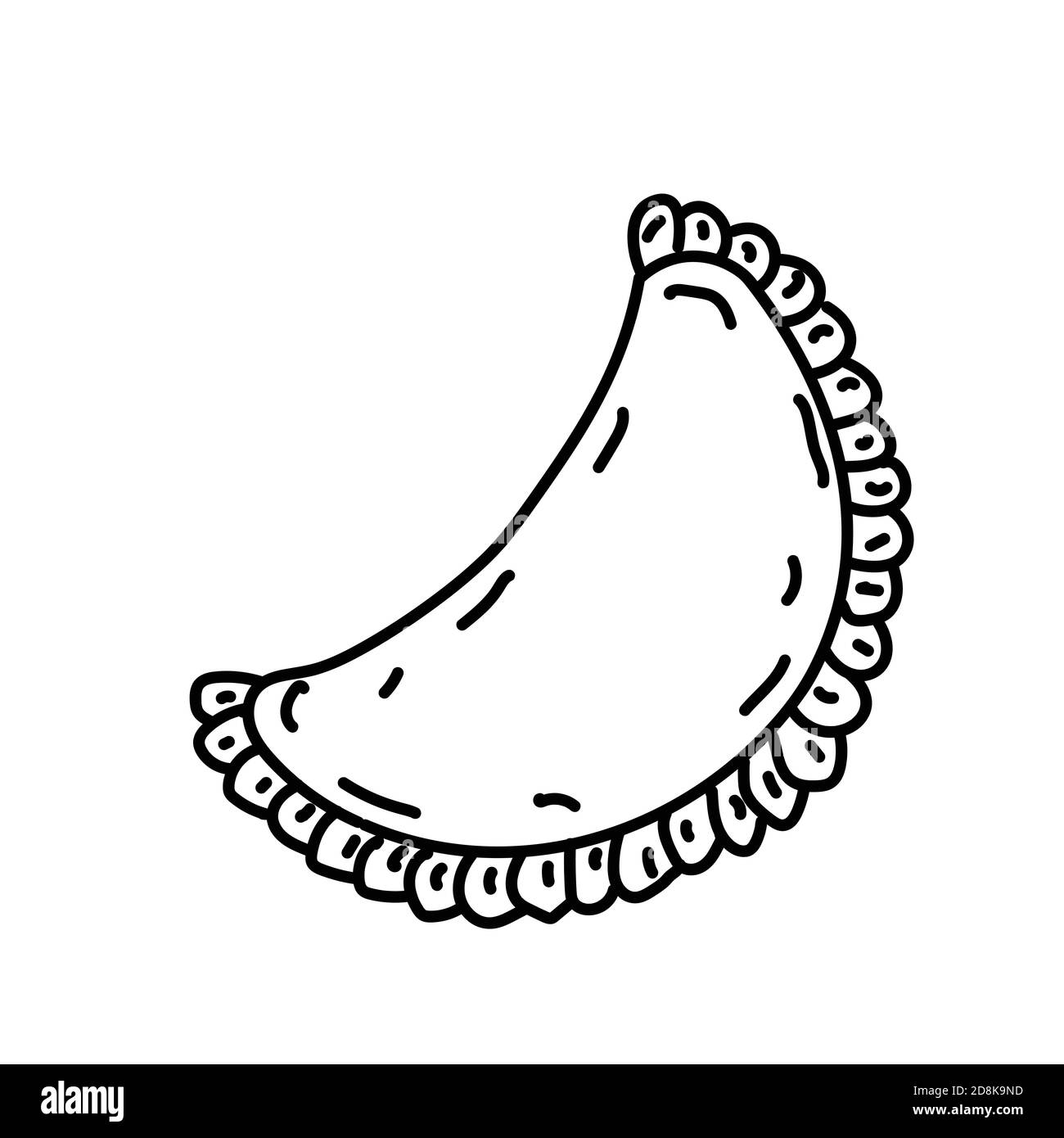 Empanadas-Symbol. Doodle Hand gezeichnet oder Black Outline Icon Stil Stock Vektor