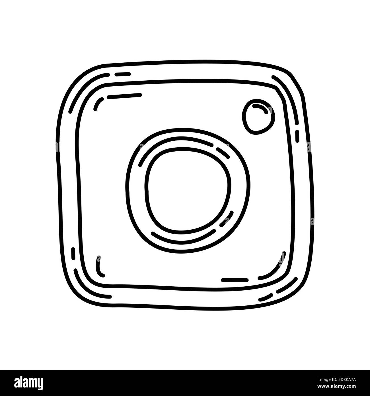 Instagram-Symbol. Doodle Hand gezeichnet oder Black Outline Icon Stil Stock Vektor