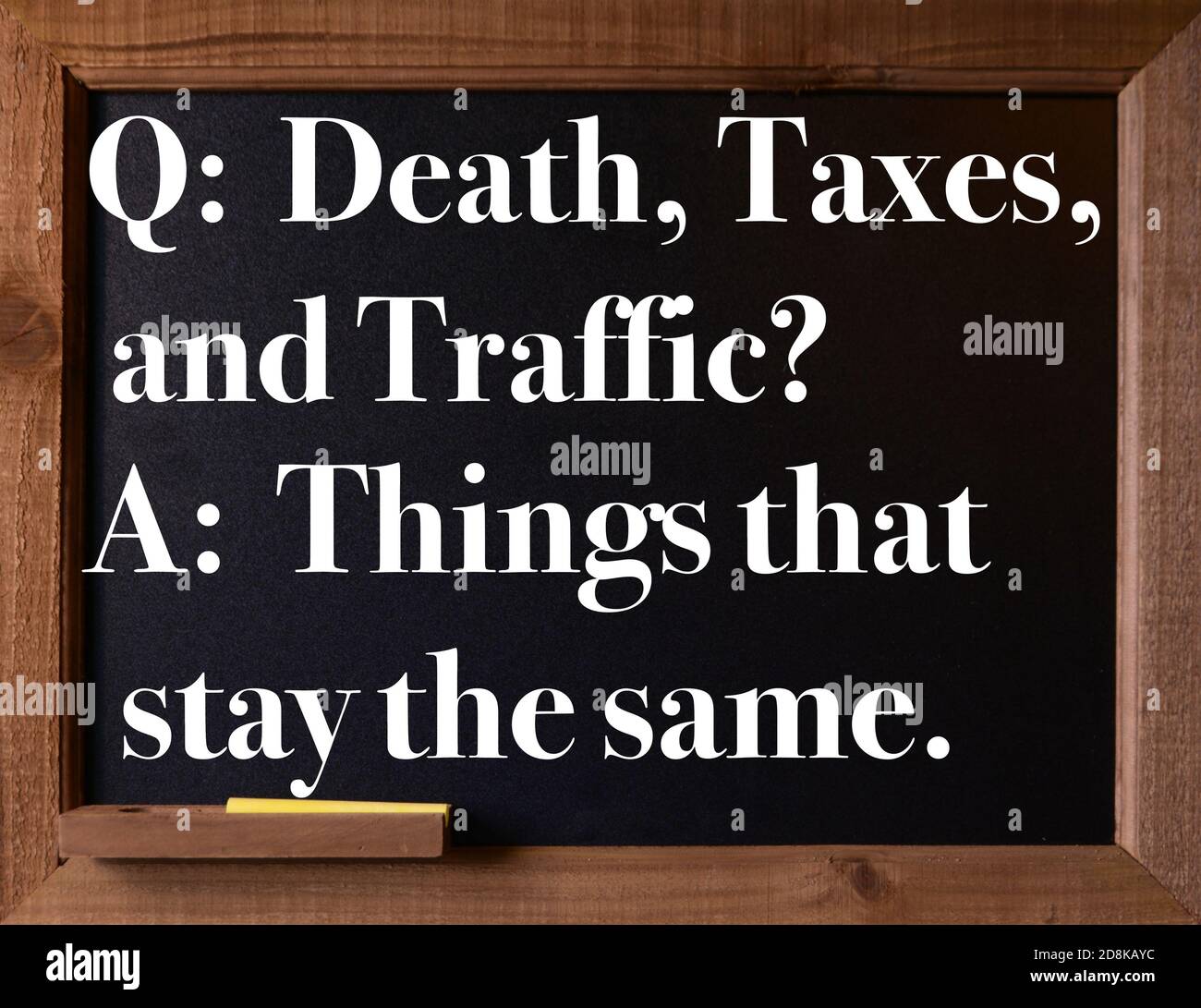 Foto einer kleinen Tafel mit Botschaft Stockfoto