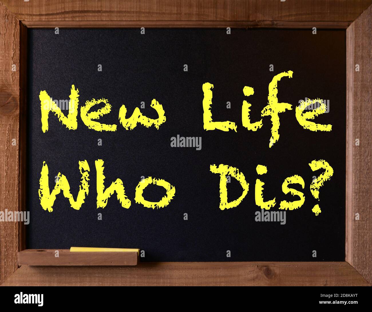 Foto einer kleinen Tafel mit Botschaft Stockfoto