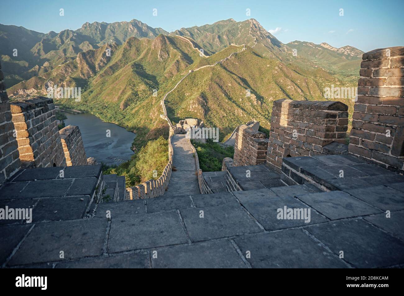 Die Chinesische Mauer geht an den Horizont Stockfoto