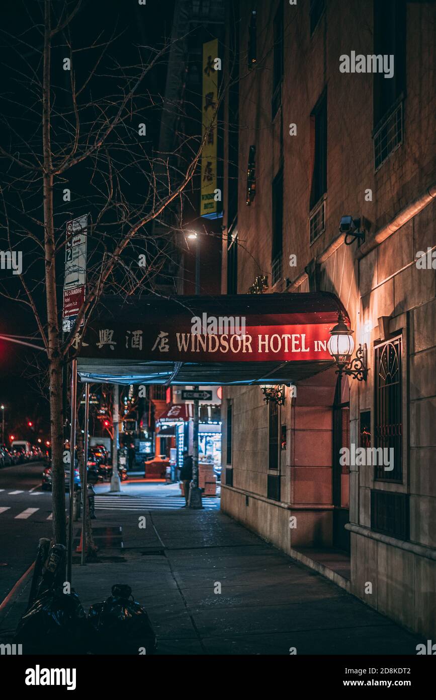 Windsor Hotel, in Chinatown, Manhattan, New York City Stockfoto