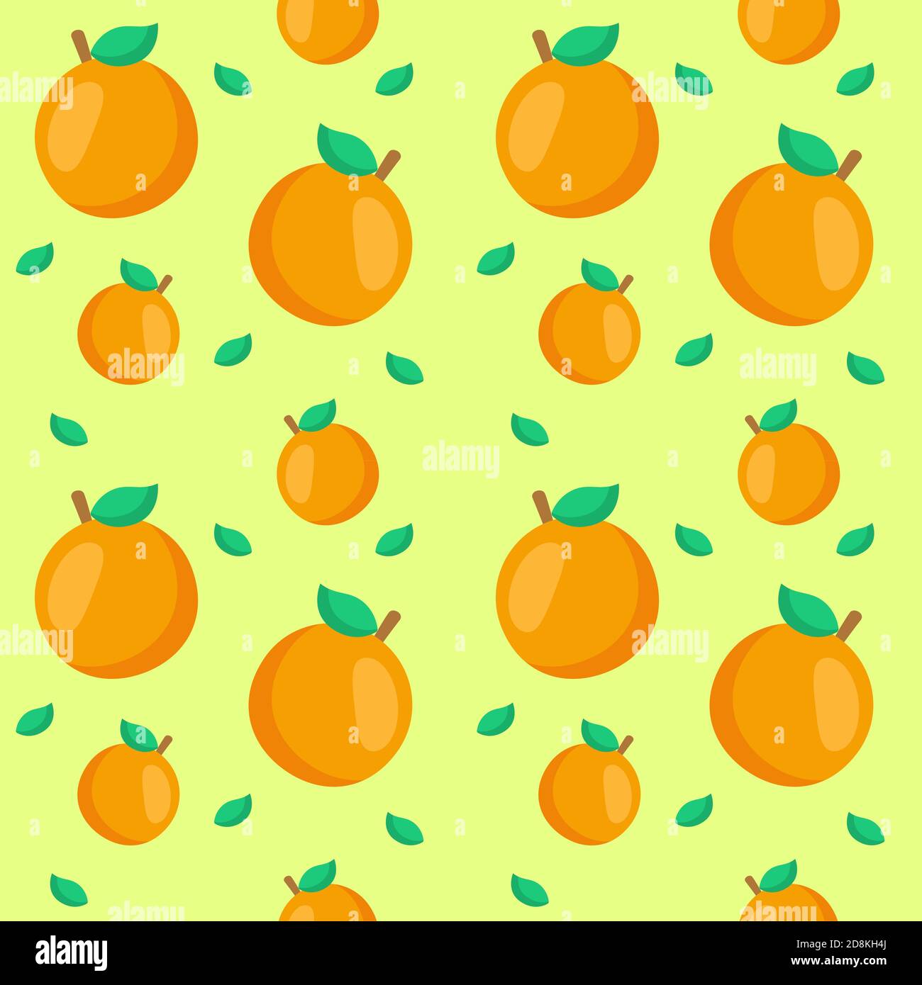 Orange Muster Früchte Tapete Druck dekorative Banner gelb isoliert Hintergrund Mit flacher Farbgebung Stock Vektor