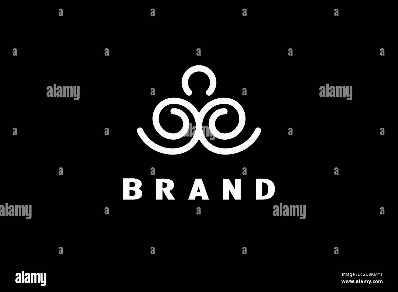 Yoga-Logo, Kreative Linie Kunst Meditation Logo Illustration, moderne luxuriöse und elegante Design. Stock Vektor