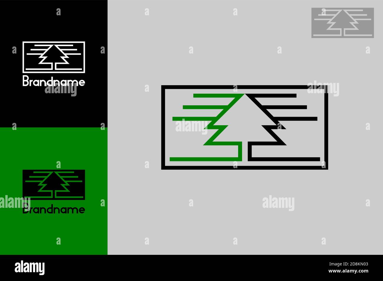 Pine Tree Logo Linie Kunst, kreative und moderne Logo-Design. Stock Vektor