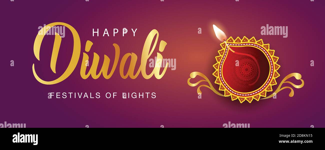 Happy diwali Web-Banner-Design. vektor-Illustration. Stock Vektor