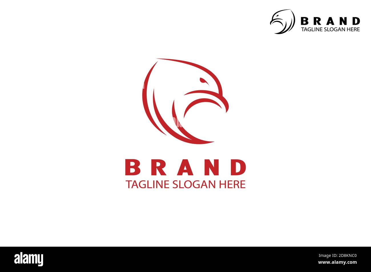 Abstraktes Adler-Logo, Adlerkopf-Designkonzept mit Flügel, modernes kreatives und schlichtes Logo, isoliert auf weißem Hintergrund. Stock Vektor