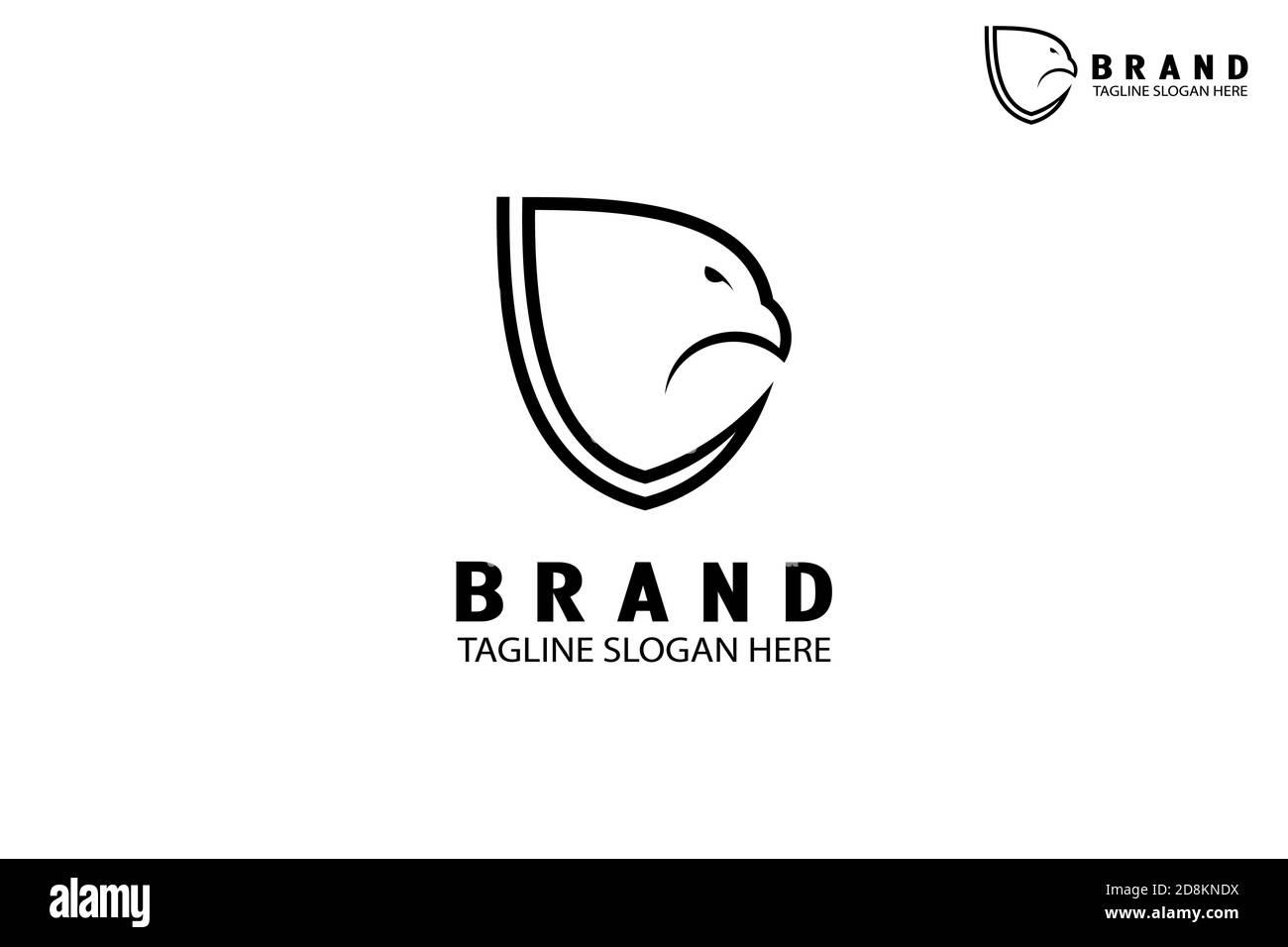 Eagle Head Shield Logo Design-Konzept, modern kreativ einfach und minimalistisch. Stock Vektor