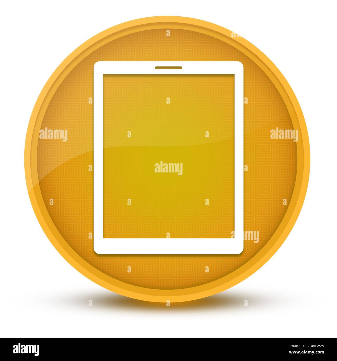 Tablett luxuriöse glänzend gelb runde Knopf abstrakte Illustration Stockfoto