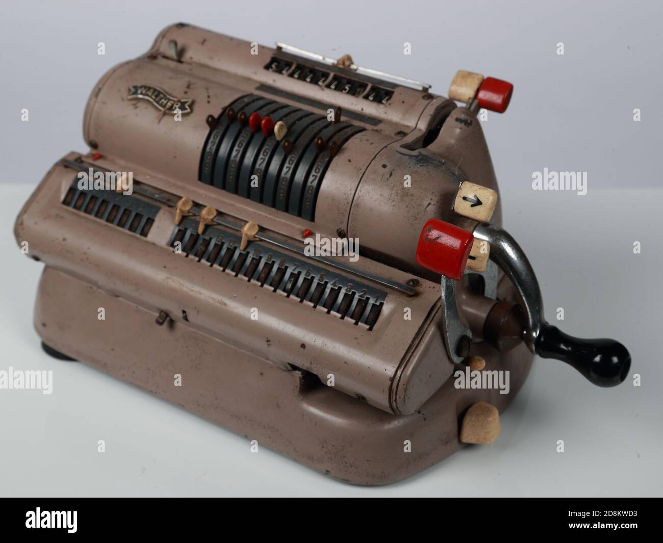Brown German Walther mechanische Rechenmaschine Stockfoto