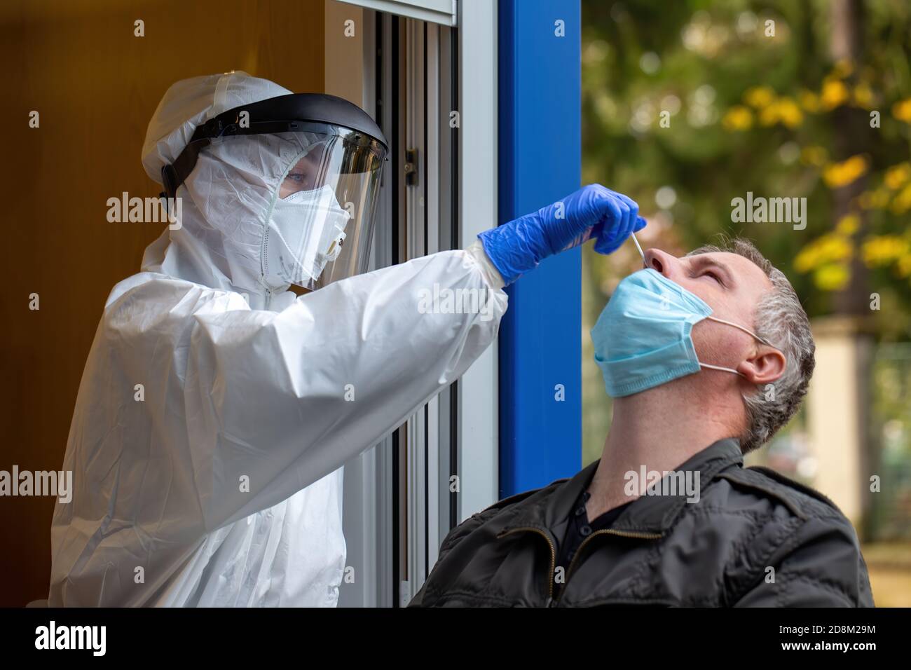 MARTIN, SLOWAKEI - OKTOBER 31 2020: Nationale Coronavirus-Tests Stockfoto