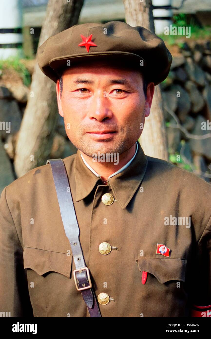 Porträt eines Einheimischen auf dem Berg Chilbo, Nordkorea Stockfoto