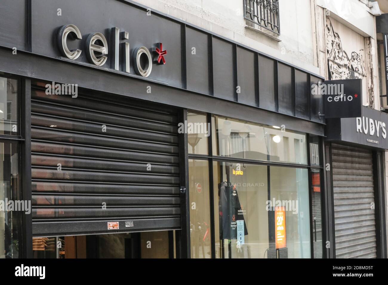 CELIO PLANT DIE SCHLIESSUNG VON 102 GESCHÄFTEN IN FRANKREICH Stockfoto