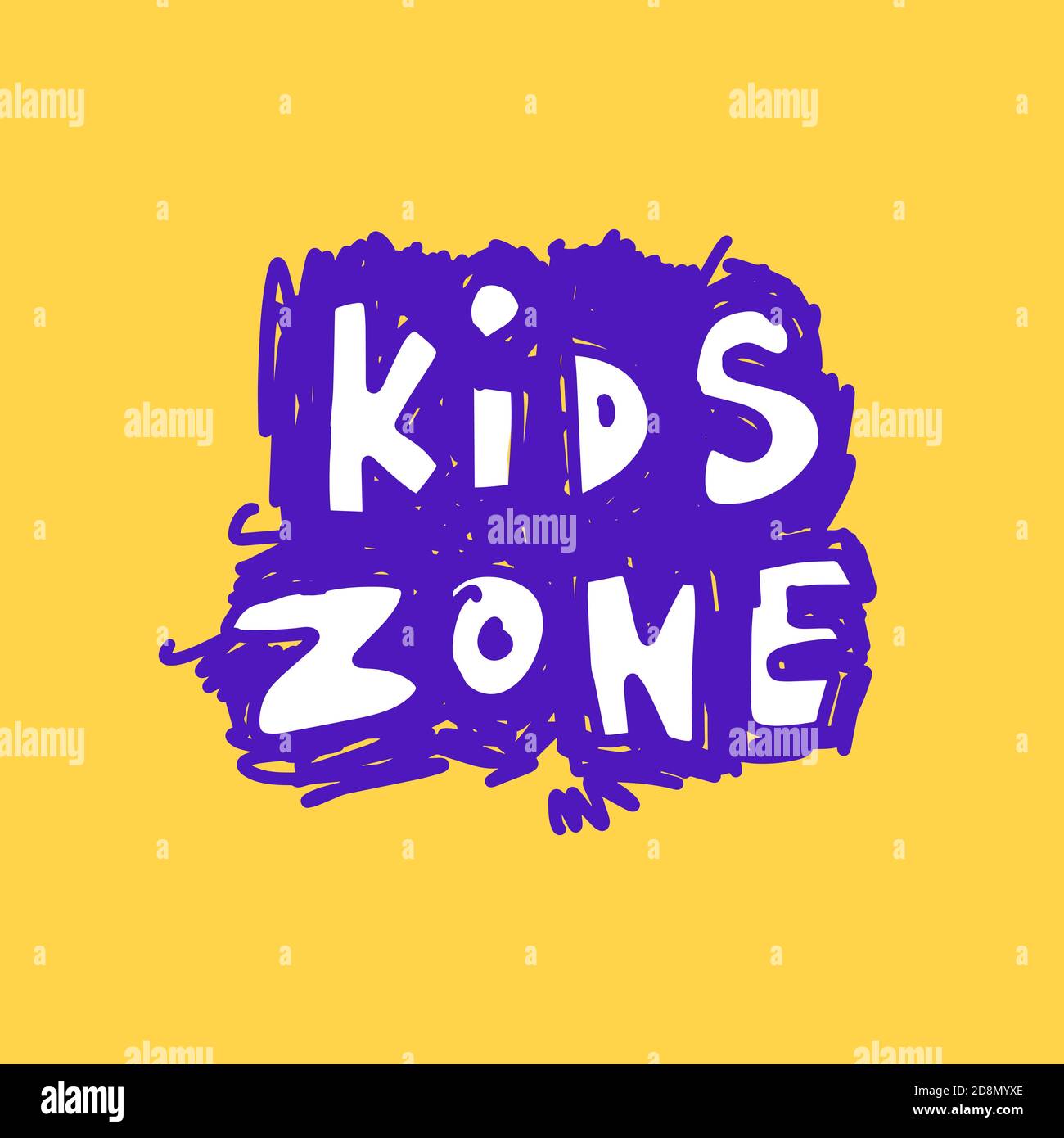 Symbol für Kinderzone. Handwriting font. Stock Vektor