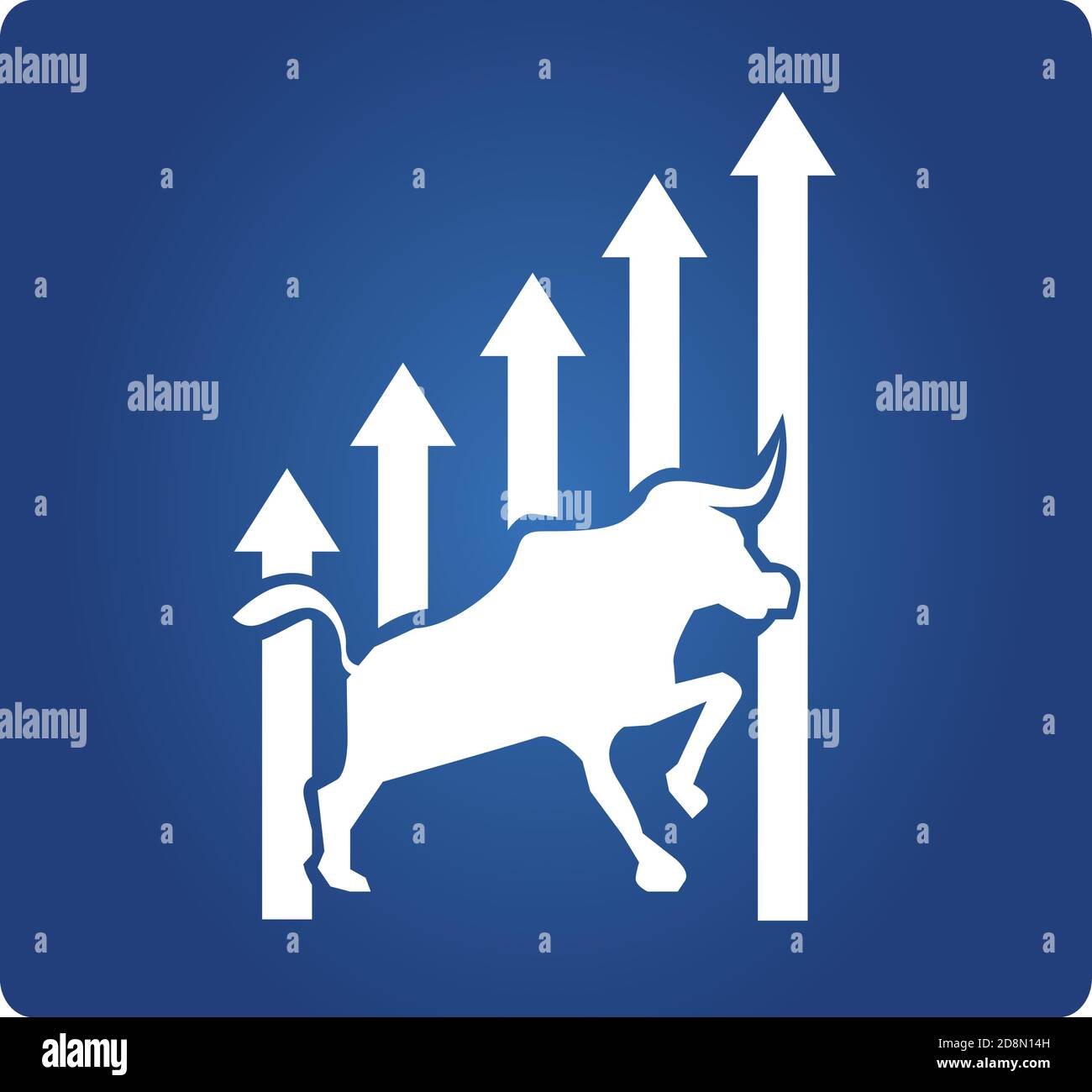 Bullischer Aktienmarkt, Investitionssymbol Stock Vektor