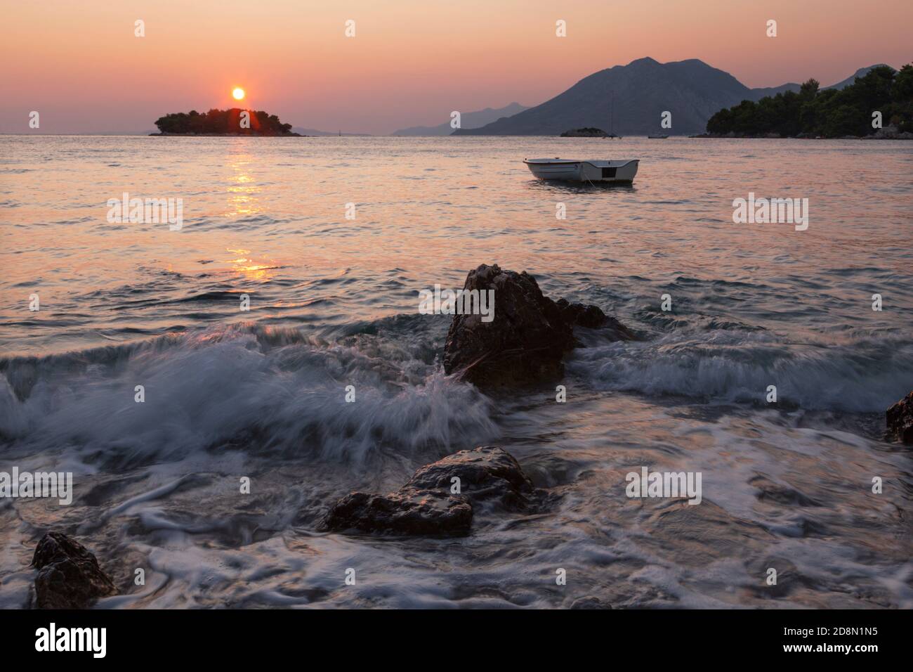 Kroatien - Die Küste der Halbinsel in der Nähe von Zuliana Peliesac Stockfoto