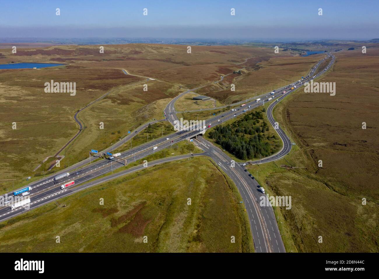 Kreuzung 22 die Autobahn M60, Manchester Ring Road oder Outer Ring Road ist eine Umlaufautobahn in Nordwestengland. Verbindung zwischen Leeds und Liverpool Stockfoto