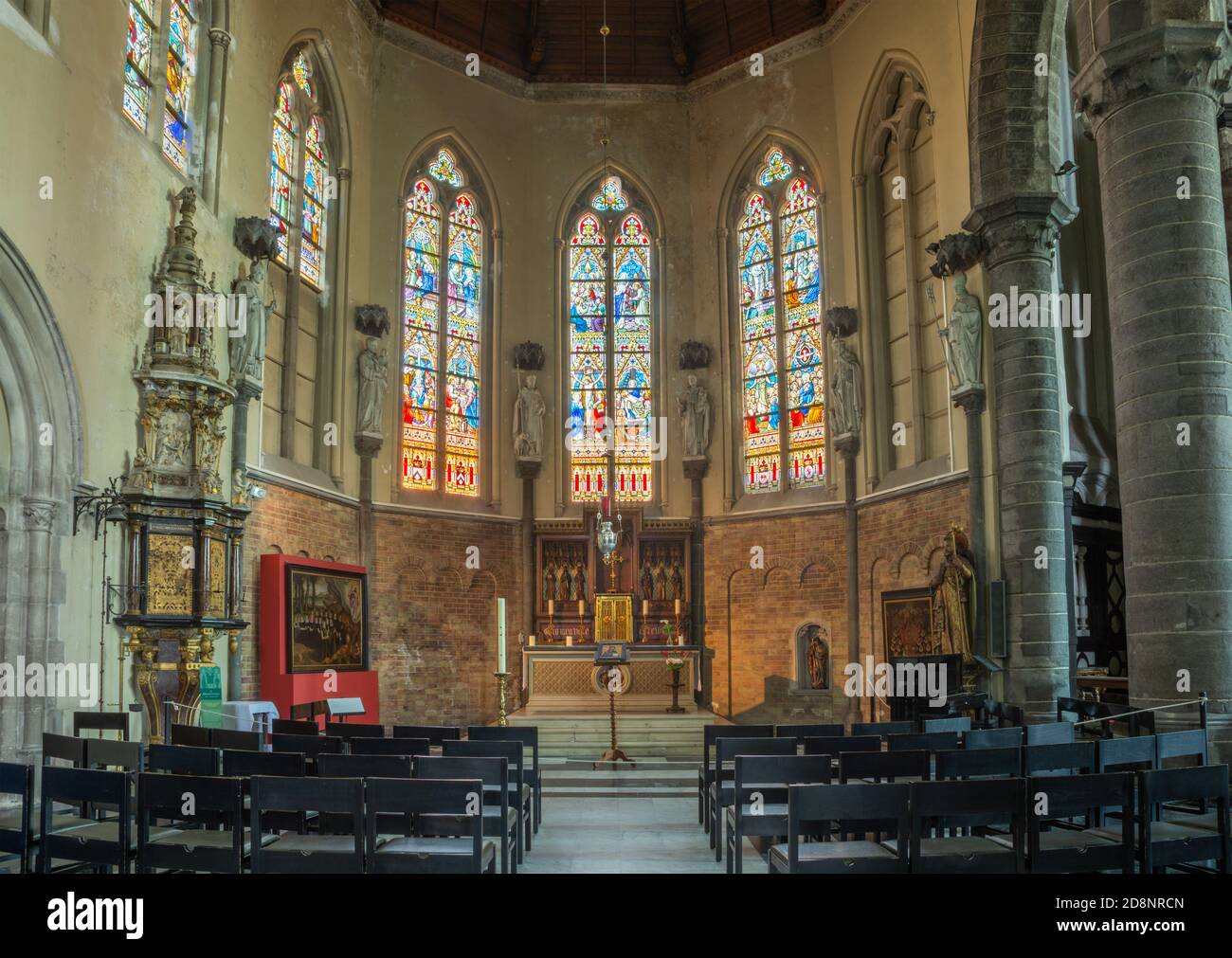 BRÜGGE, BELGIEN - 12. JUNI 2014: Die Kirche st. Jacobs Kirche (Jakobskerk). Stockfoto
