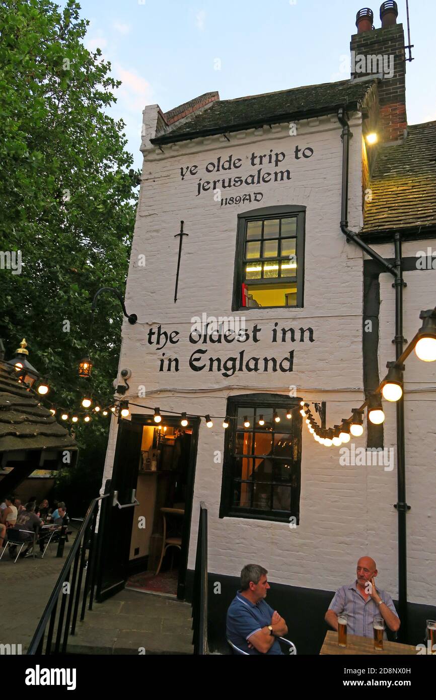 Ye Olde Trip to Jerusalem Pub, Old Trip to Jerusalem Bar, Ancient Pub, Brewhouse Yard, 1, Nottingham, Nottinghamshire, NG1 6 AD Stockfoto