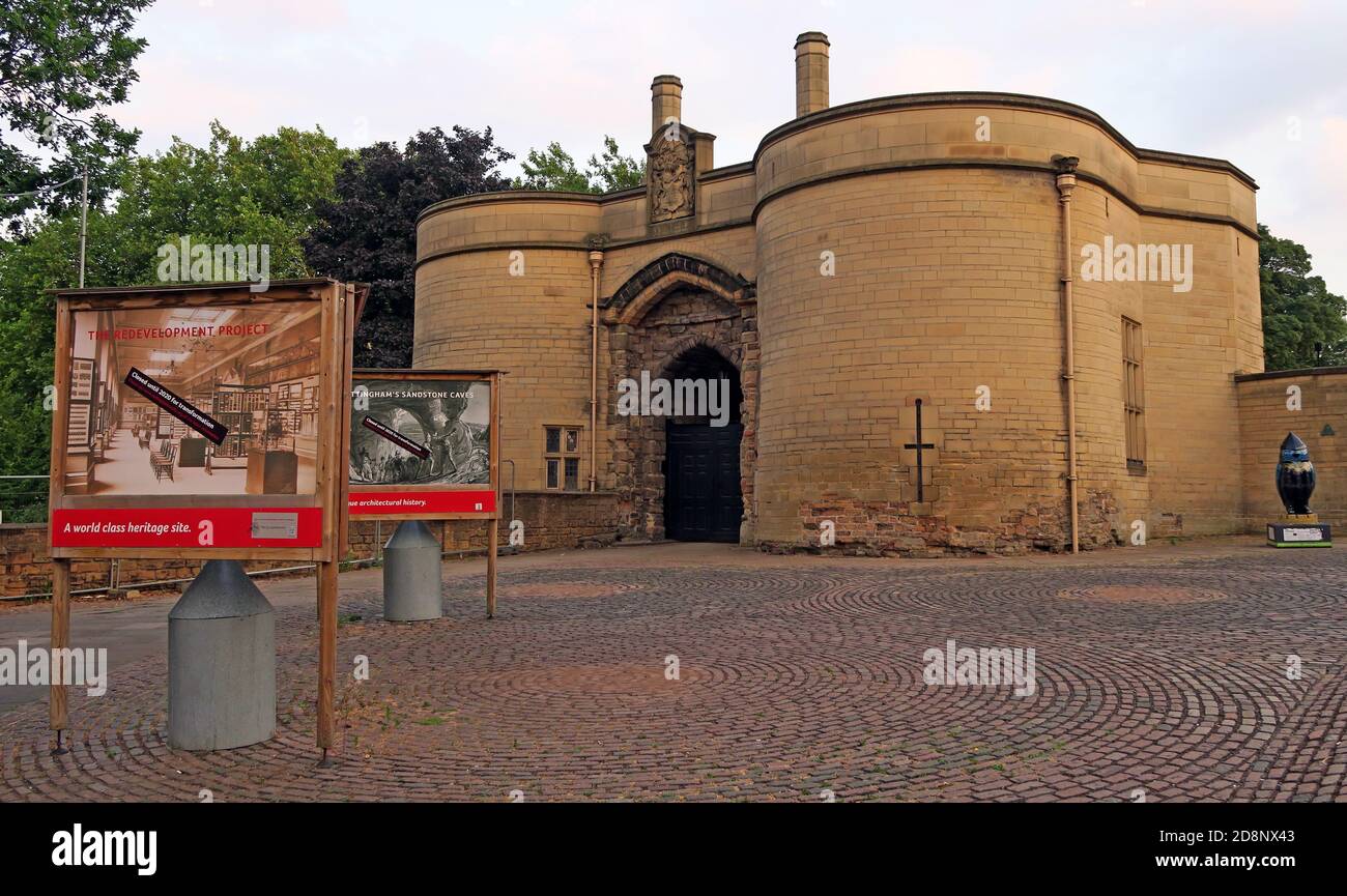 Nottingham Castle, Sandsteinhöhlen, Triassic Sherwood Sandstone, Stadtzentrum, NG1 1al Stockfoto