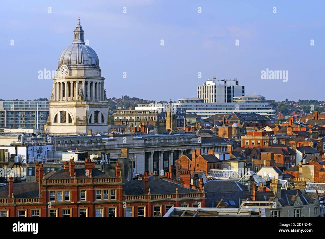 Panorama von Nottingham Stadtzentrum, Nottingham Rathaus, Nottingham stadtrat, East Midlands, England, Großbritannien Stockfoto