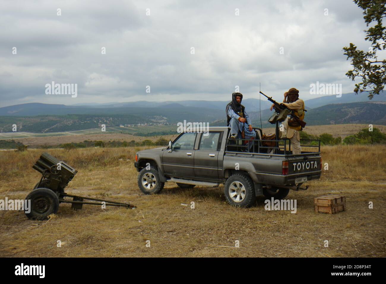 Radikal-islamische bewaffnete Terroristen in Syrien, Jemen, Afghanistan, Irak und dem Nahen Osten Stockfoto