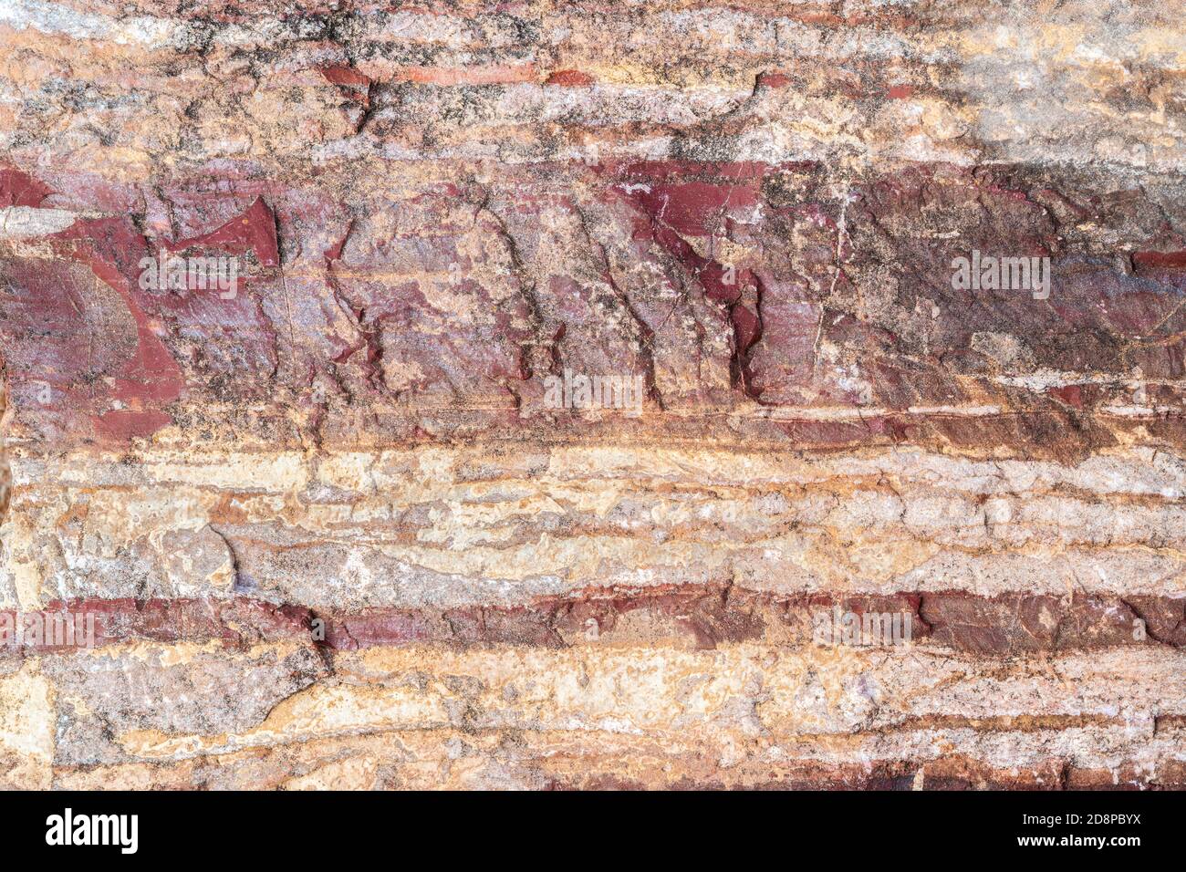 Präkambrisches metamorphes Gestein, Lake Superior Region, W. Upper Peninsula Michigan, USA, 4.5 bis 5 Milliarden Jahre alt, von Dominique Braud/Dembinsky Foto A Stockfoto