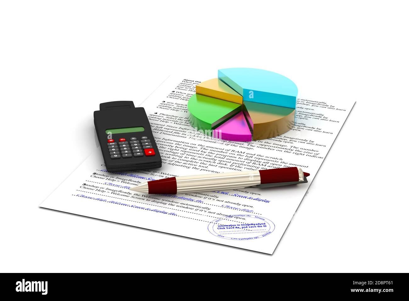 Diagramm mit Bericht Stockfoto