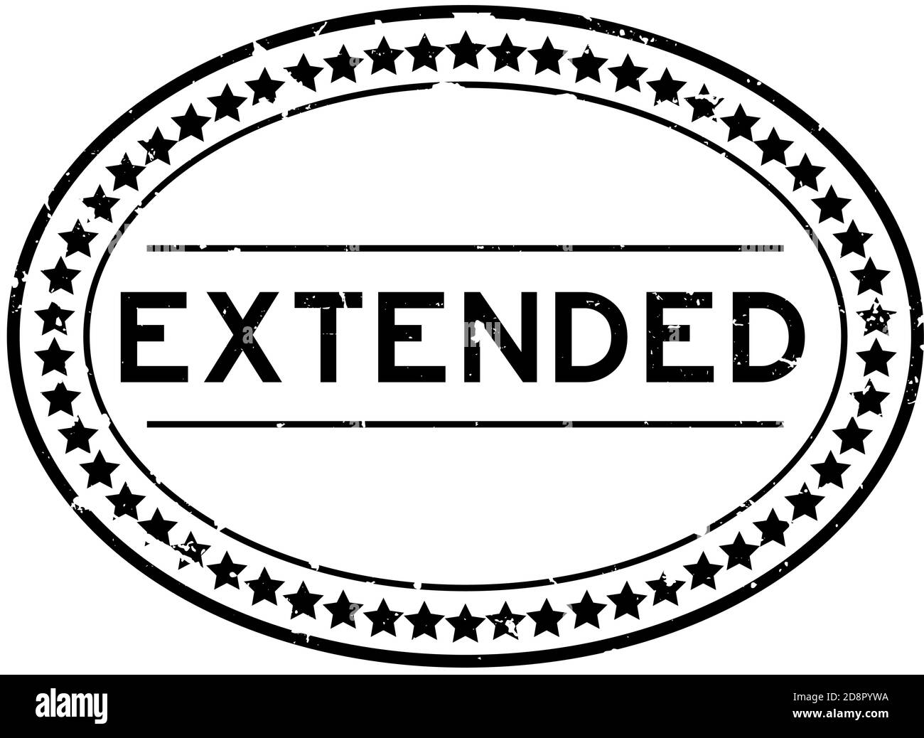 Grunge schwarz verlängertes Wort oval Gummi Stempel auf weiß Hintergrund Stock Vektor