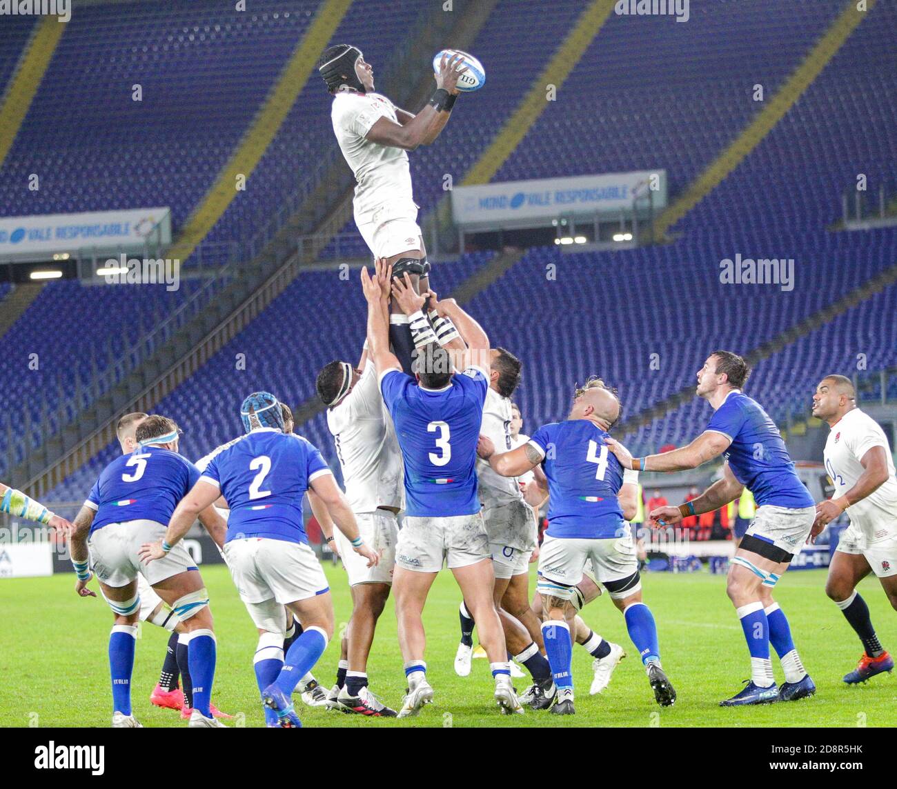 Maro Itoje (England) während Italien gegen England, Rugby Six Nations Spiel, rom, Italien, 31 Oct 2020 Credit: LM/Luigi Mariani Stockfoto