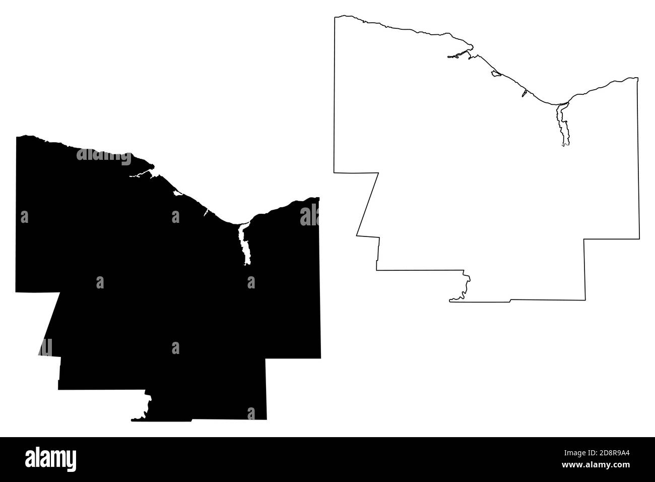 Monroe County, New York State (U.S. County, United States of America, USA, U.S., US) Kartenvektordarstellung, Scribble Skizze Monroe Karte Stock Vektor