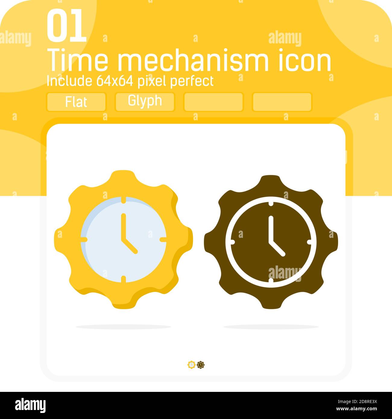 Zeitmechanismus Badge Premiun Symbol mit einfachen Glyphe oder flachen Stil isoliert auf weißem Hintergrund. Zeichen Symbol Vektor Illustration Zeichen Design Symbol Stock Vektor