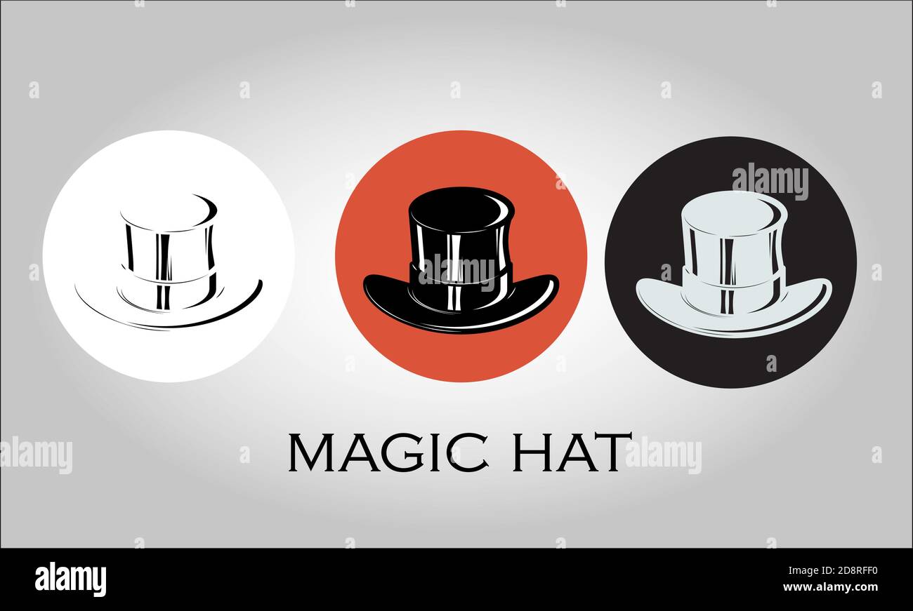 Magic hat flache Symbolvektor. Isolierte Objekte. Vektorgrafik. Einfacher Vektor für Grafikdesign. Magie. Lustig, Illusion, Kunst, Performance-Konzept Stock Vektor