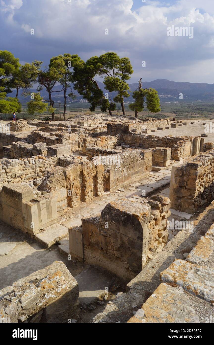 Ein Blick auf die archäologische Stätte von Phaistos auf Kreta, Griechenland Stockfoto