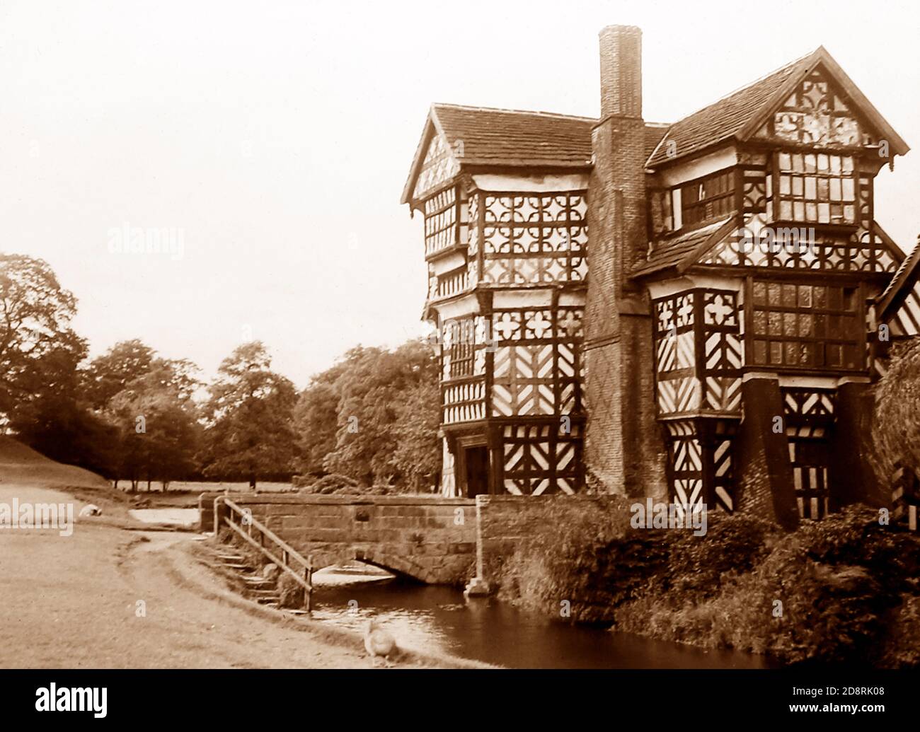 Little Moreton Hall, Anfang des 20. Jahrhunderts Stockfoto