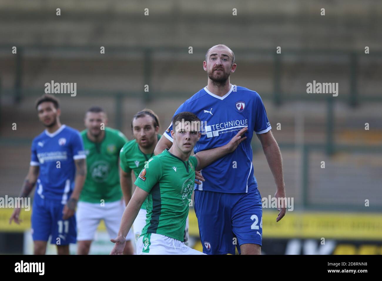 Yeovil Town FC gegen Chesterfield National League Vanarama , Yeovil , Kings Lynn , Somerset , Tom Knowles Heimsieg, Huish Park, Stockfoto