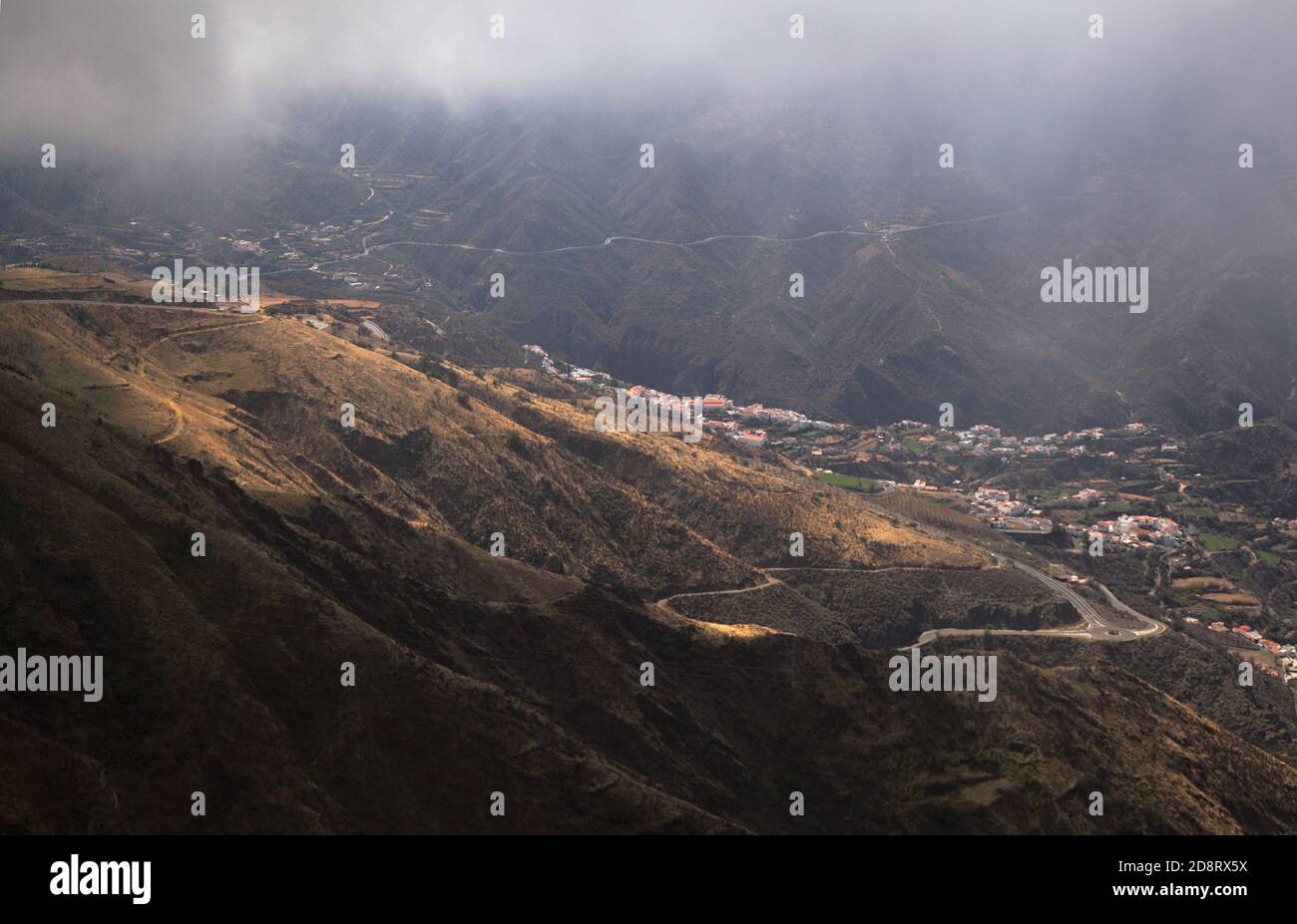 Gran Canaria, Landschaft des zentralen Teils der Insel, Las Cumbres, dh die Gipfel, Oktober Stockfoto