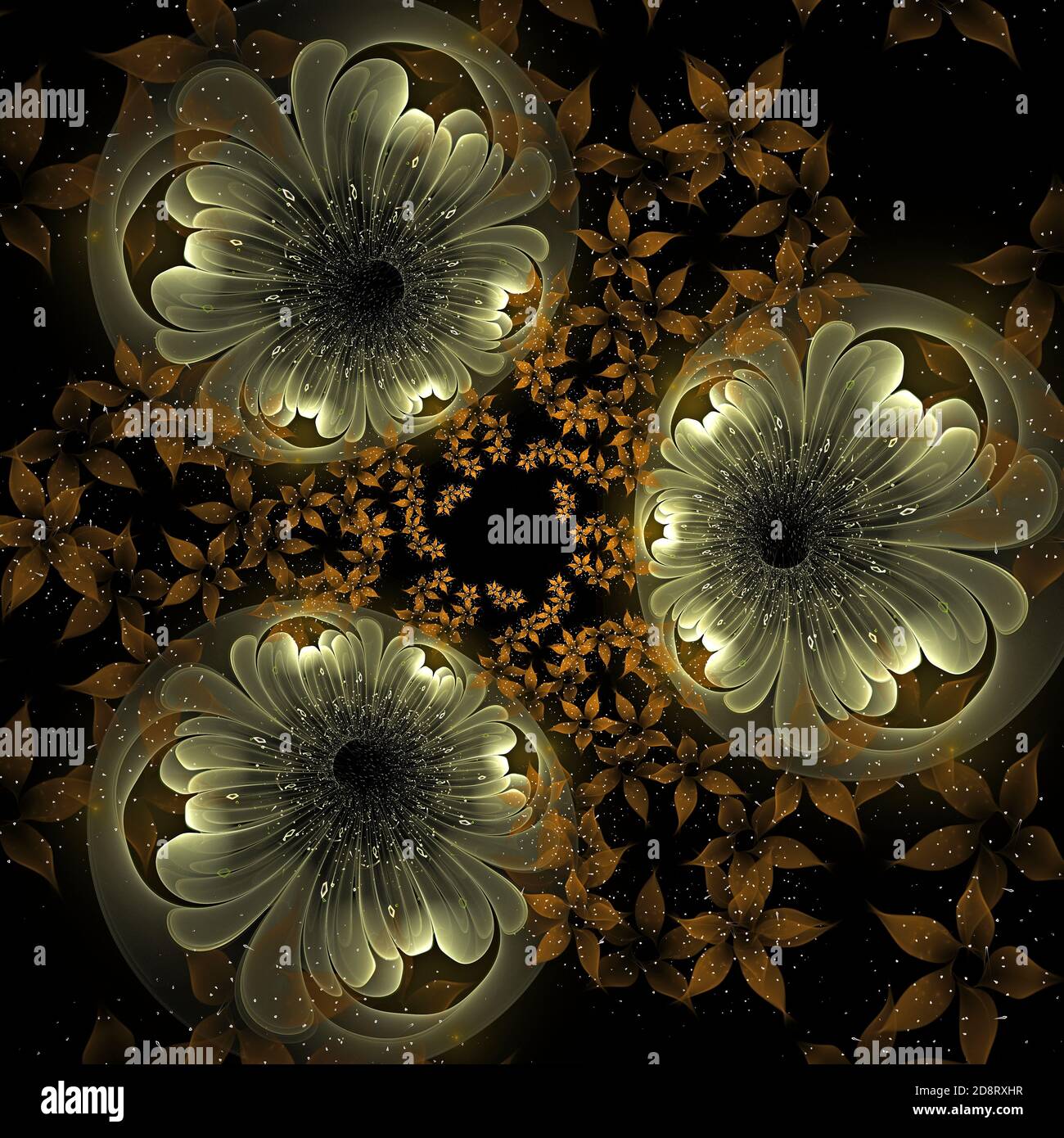 Flame Fractal - Blumen Design Stockfoto