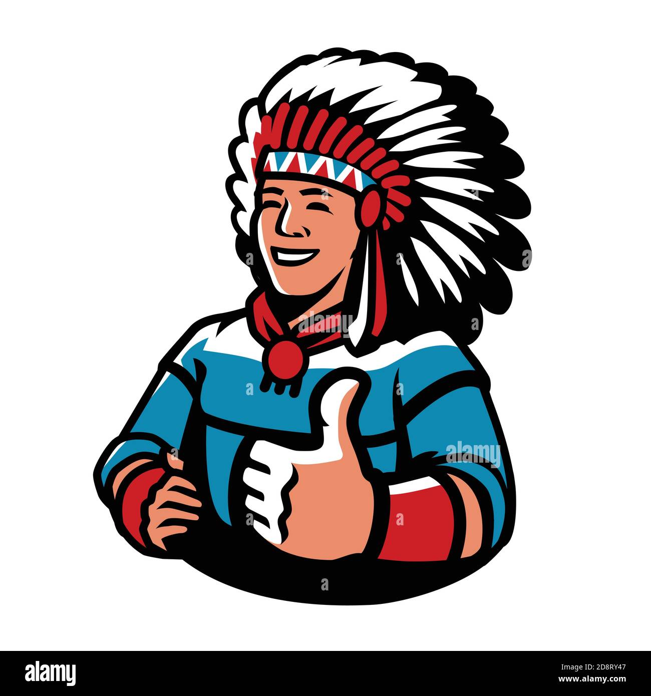 Indianersymbol. Krieger Maskottchen Vektor-Illustration Stock Vektor
