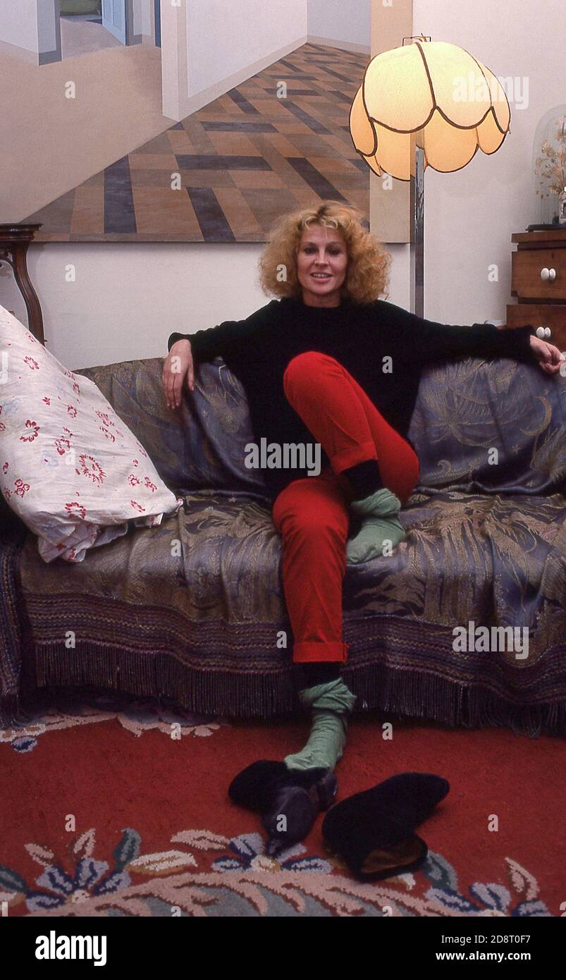 Britische Schauspielerin Julie Christie zu Hause in London 1982 Stockfoto